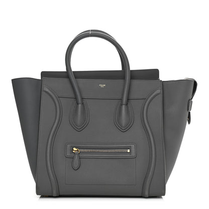 Celine Drummed Calfskin Mini Luggage Kohl 1 of 17