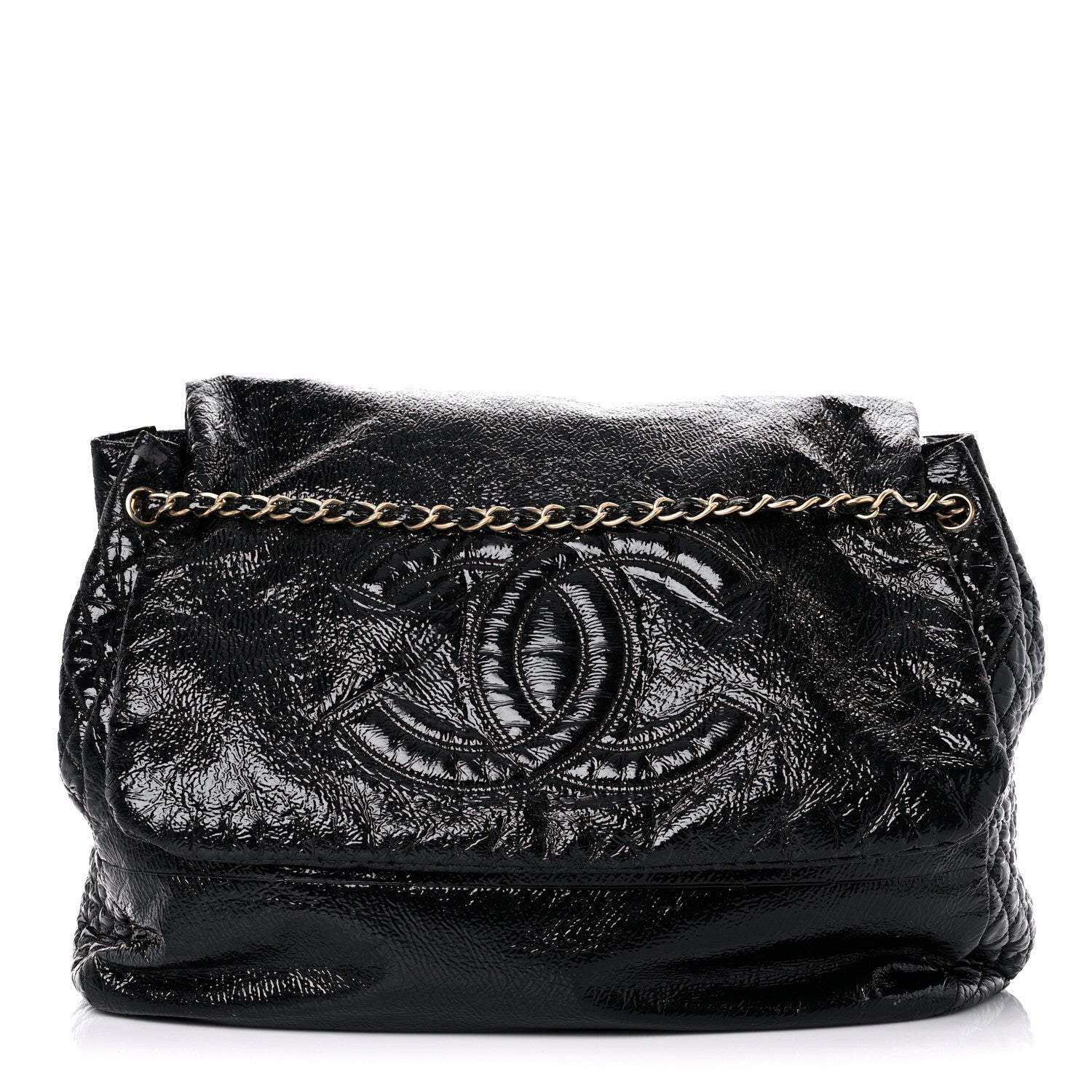 Chanel Vinyl XXL Rock and Chain Flap Black 1 of 20