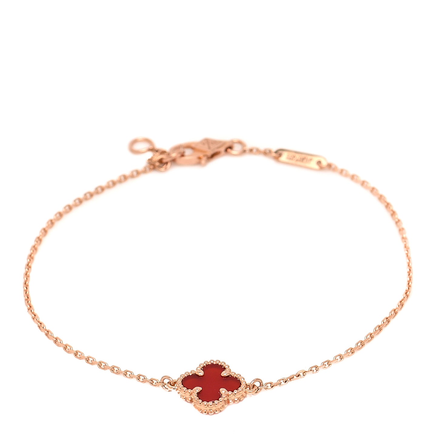 18K Rose Gold Carnelian Sweet Alhambra Bracelet
