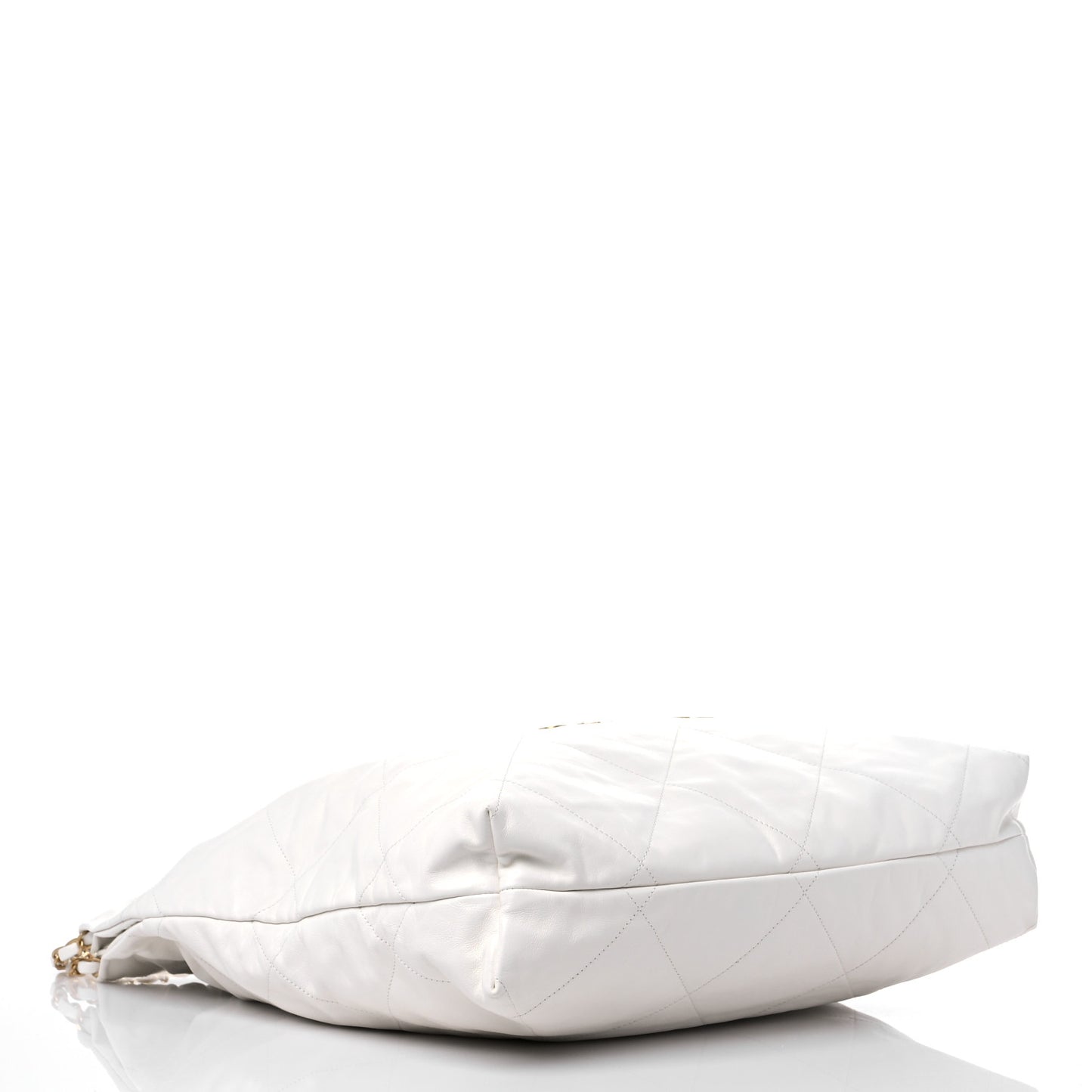 Shiny Calfskin Quilted Chanel 22 White