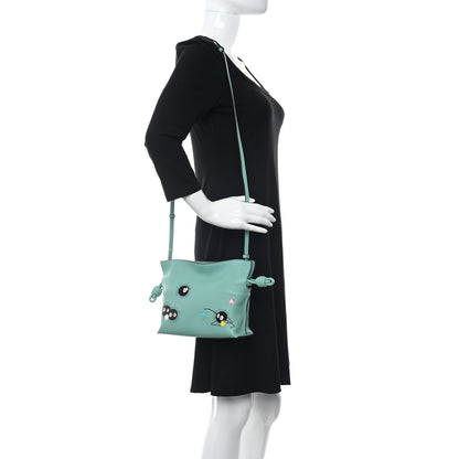 Loewe X Spirited Away Nappa Susuwatari Print Mini Flamenco Knot Clutch Fresh Mint 2 of 9