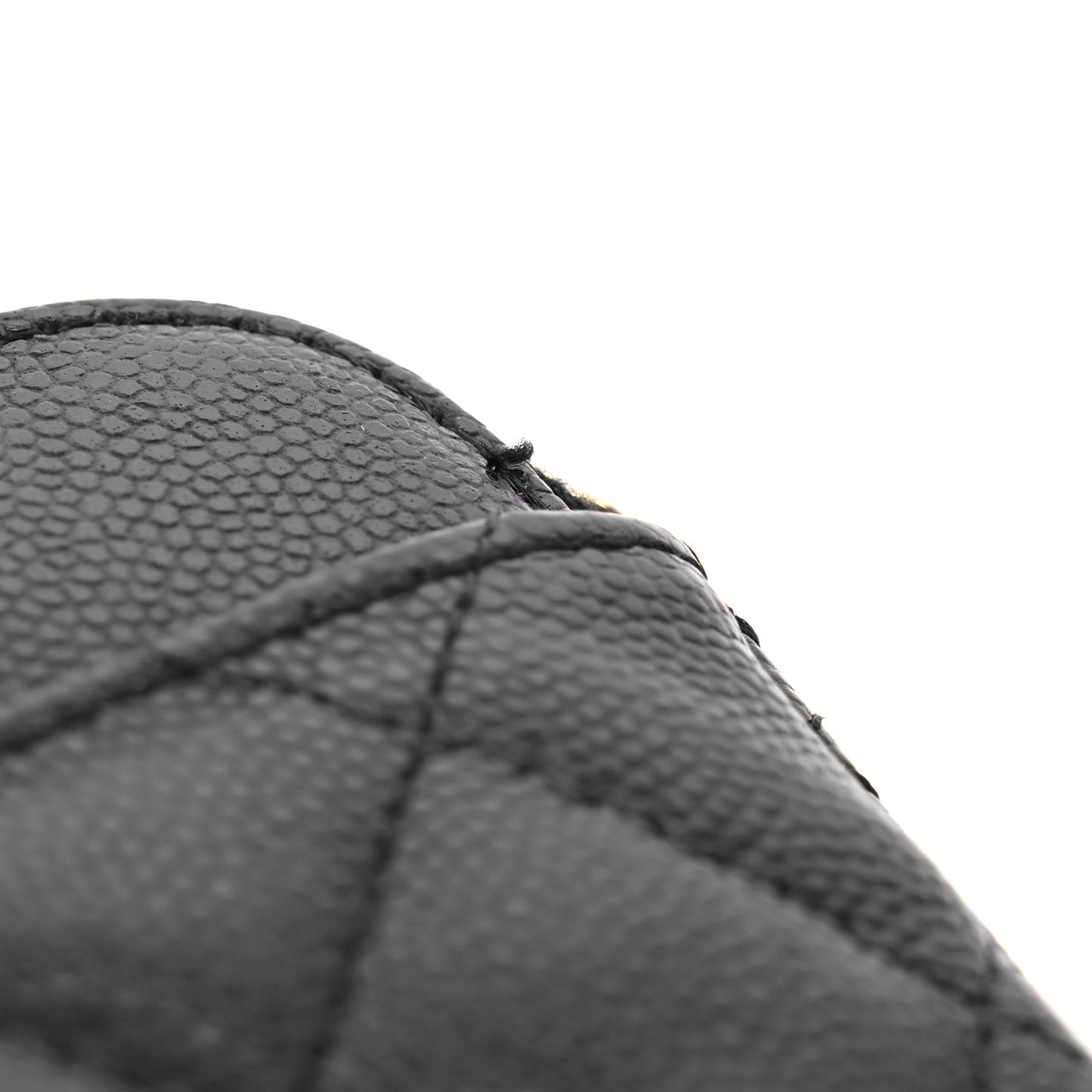 Caviar Quilted Flap Phone Holder With Chain Black