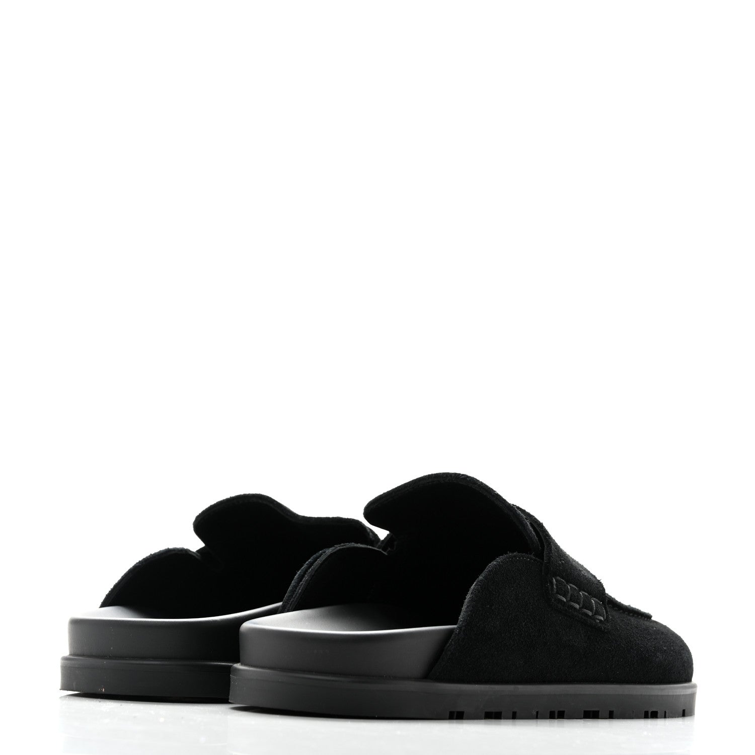 Hermes Suede Calfskin Go Mules 36 Black 4 of 10