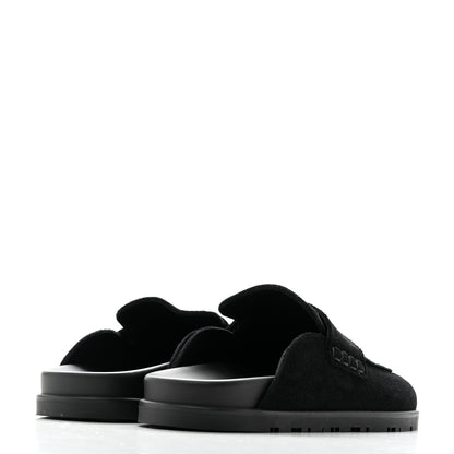 Hermes Suede Calfskin Go Mules 36 Black 4 of 10
