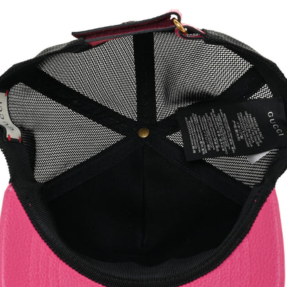 Gucci Cripto Calfskin Logo Baseball Hat M Fuxia Black 4 of 6
