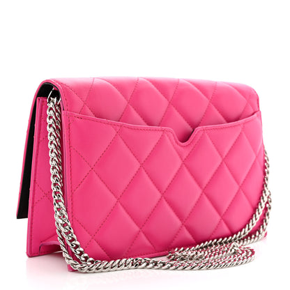 Alexander McQueen Calfskin Quilted Graffiti Skull Medium Chain Crossbody Bag Pink 3 of 9