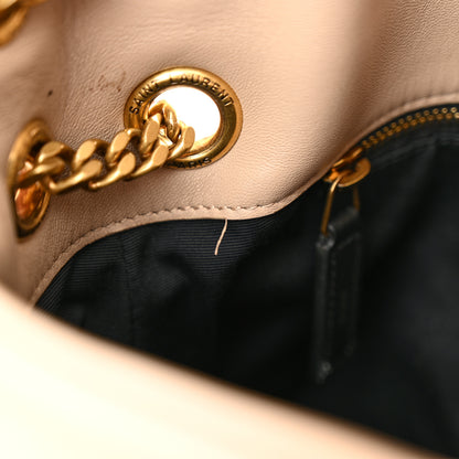 Saint Laurent Lambskin Quilted Small Loulou Puffer Monogram Chain Satchel Dark Beige 11 of 13