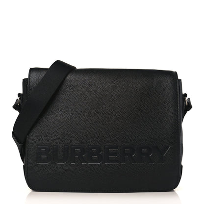 Burberry Grainy Calfskin Embossed Bruno Messenger Black 1 of 8