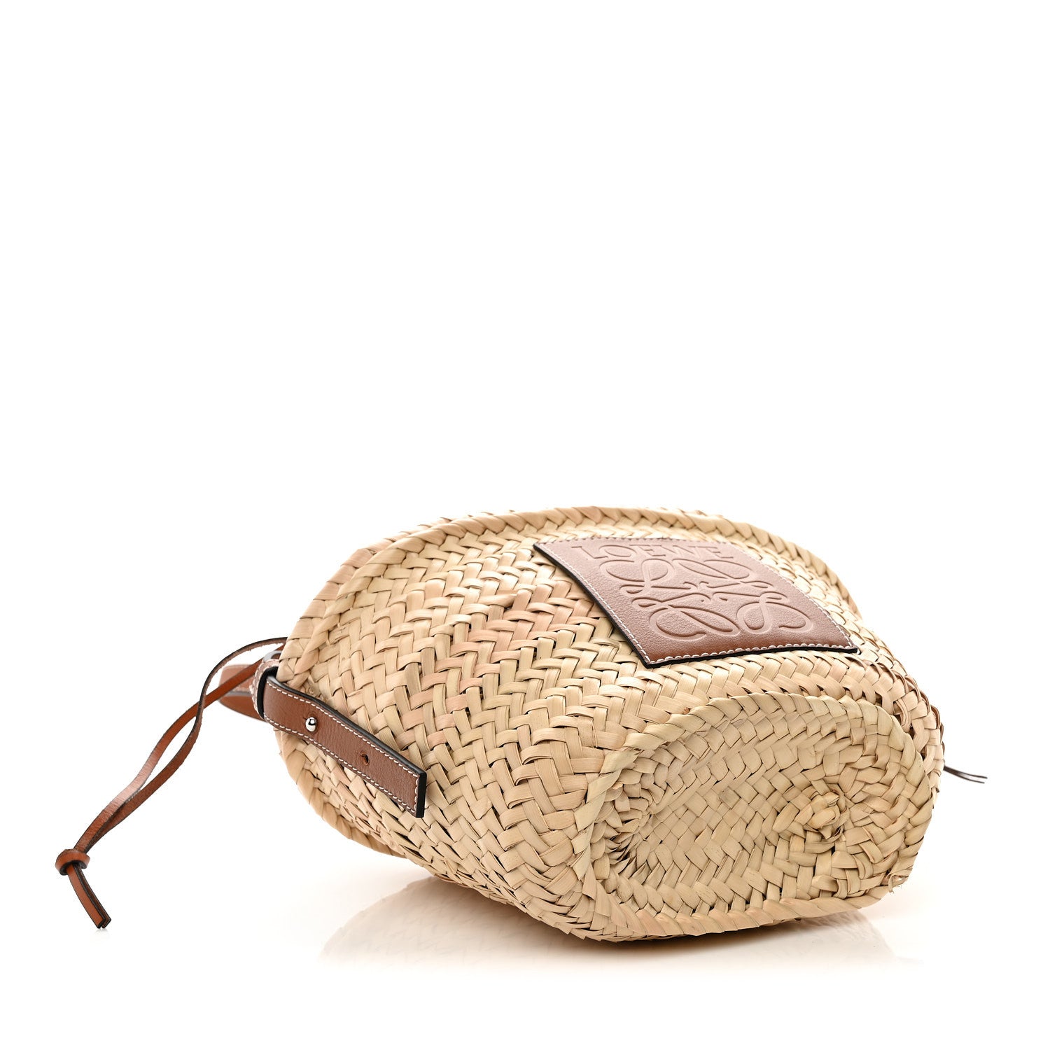 Loewe Raffia Drawstring Basket Tote Bag Natural Tan 4 of 9