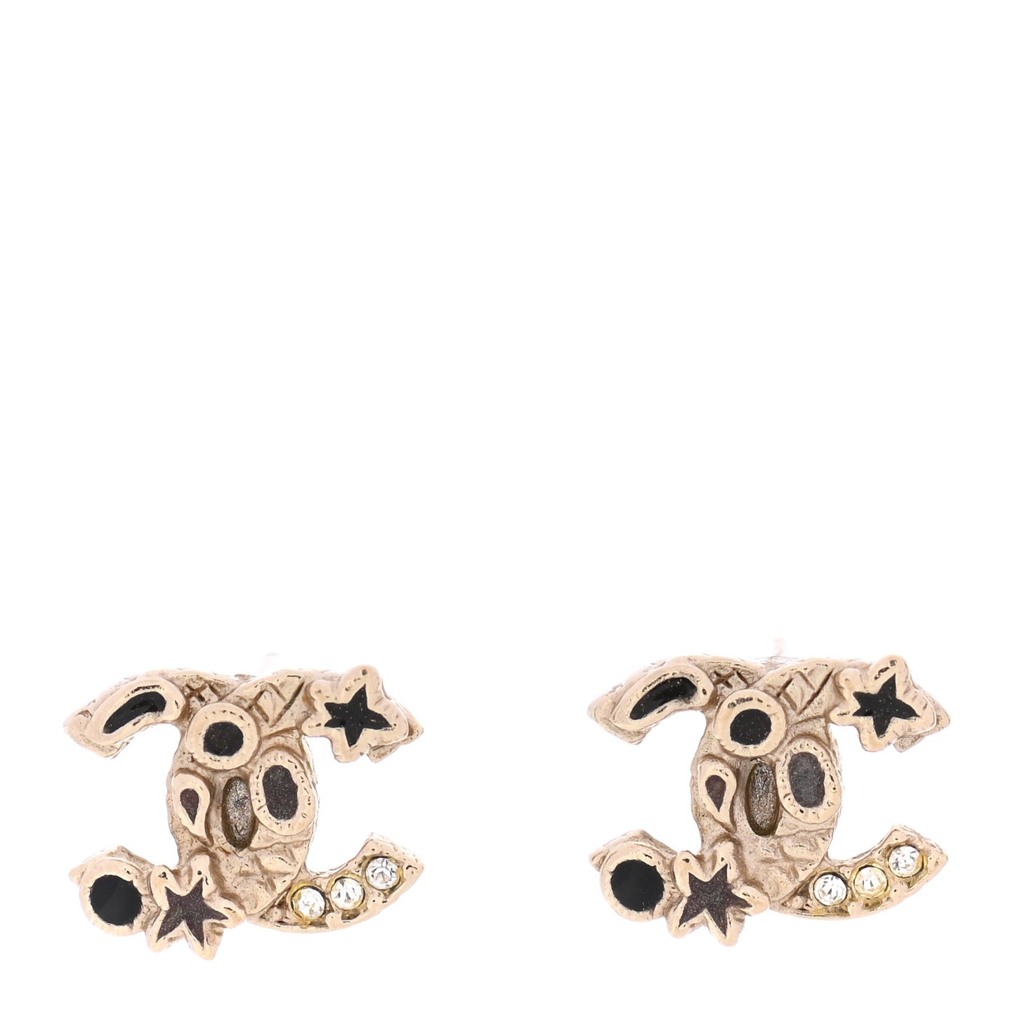 Crystal CC Star Earrings Gold