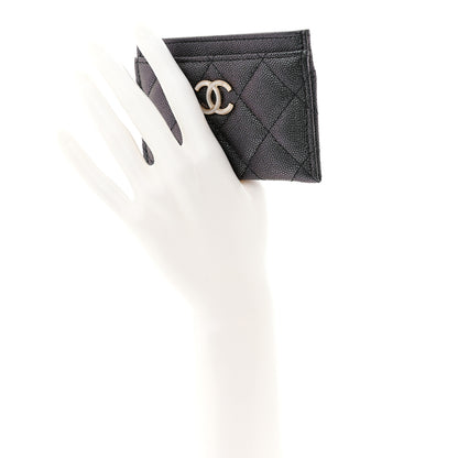 Chanel Iridescent Caviar Quilted Card Holder Black 2 of 8
