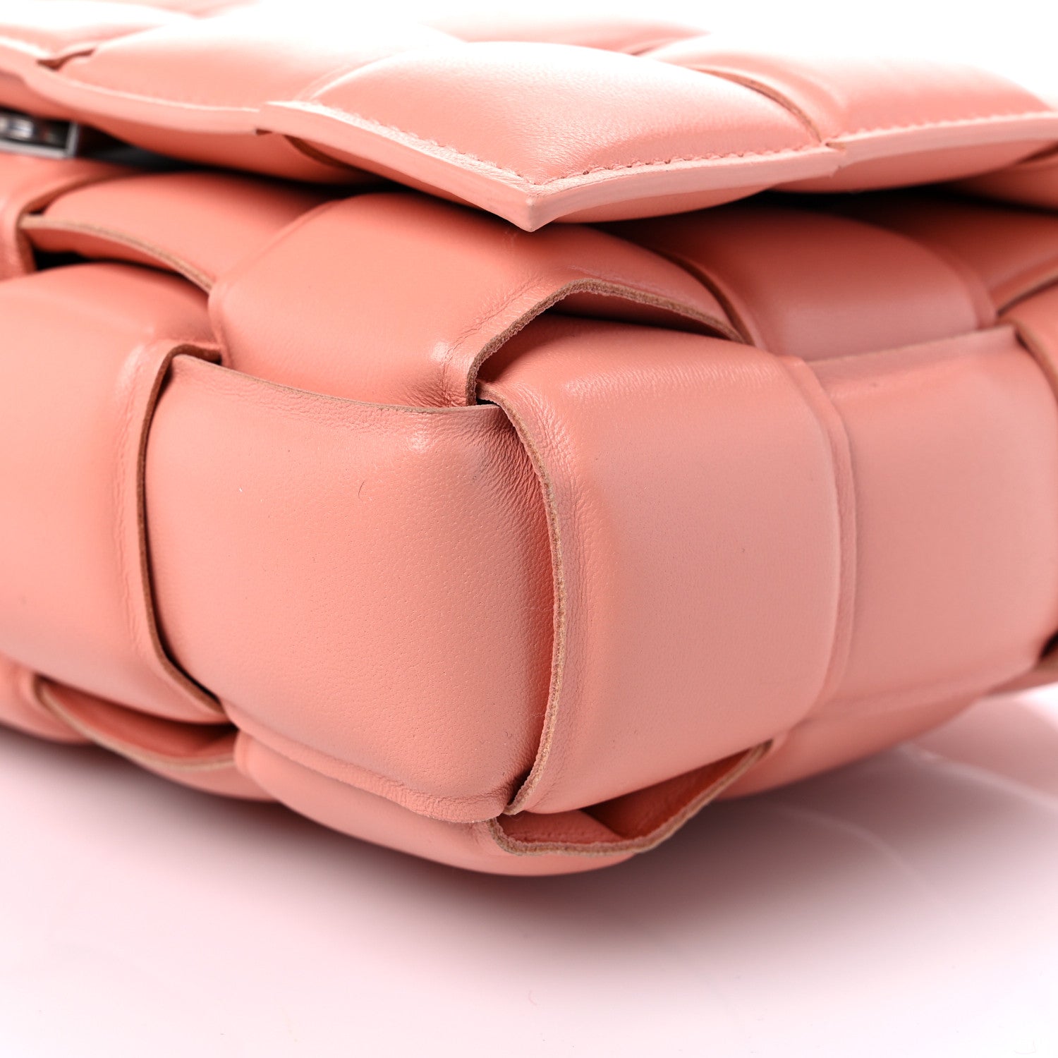 Bottega Veneta Nappa Maxi Intreccio Padded Cassette Crossbody Bag Peachy 7 of 7