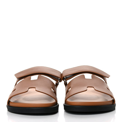 Hermes Calfskin Mens Chypre Sandals 42 Gold 2 of 9