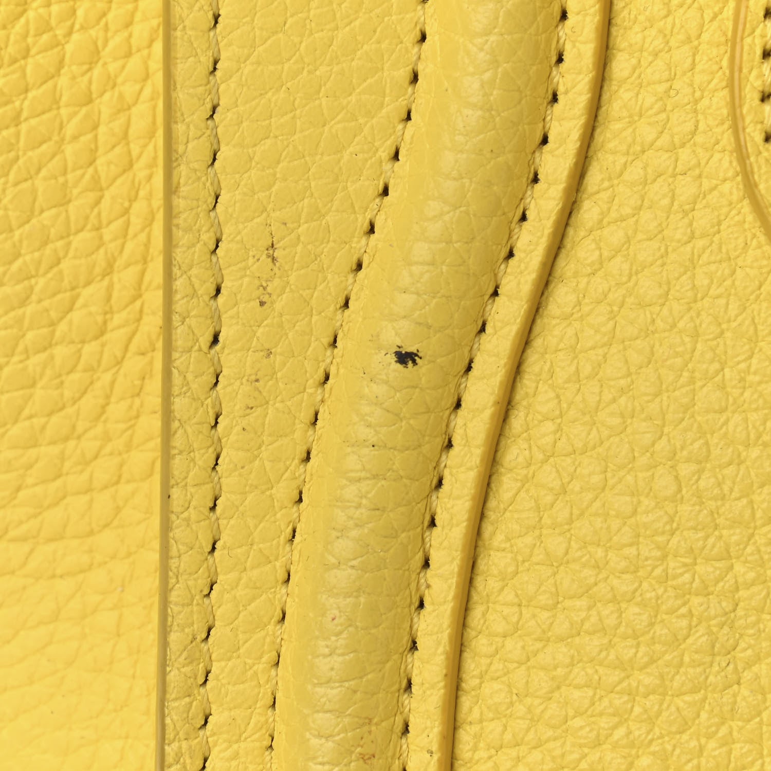Celine Drummed Calfskin Nano Luggage Citron 13 of 14