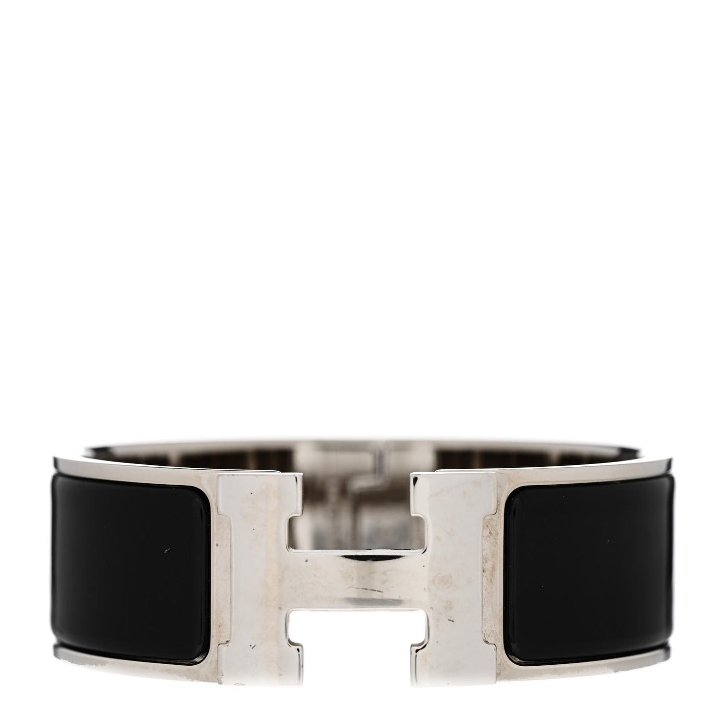 Enamel Wide Clic Clac H Bracelet GM Black