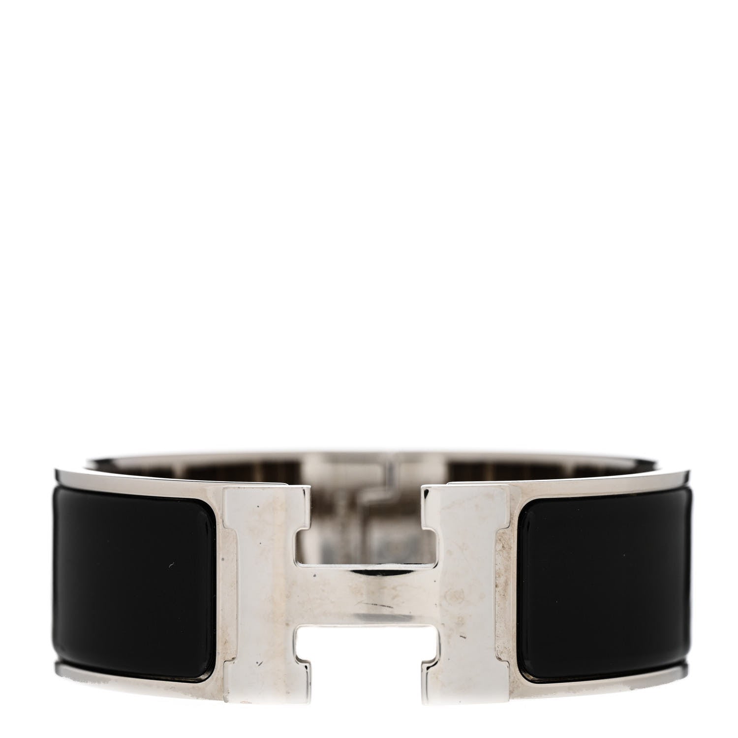 Hermes Enamel Wide Clic Clac H Bracelet GM Black 1 of 6