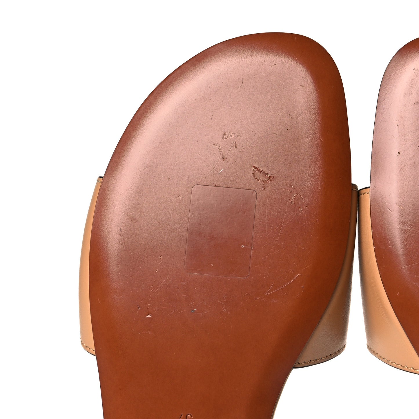 Calfskin D-Club Mule Sandal 37 Natural