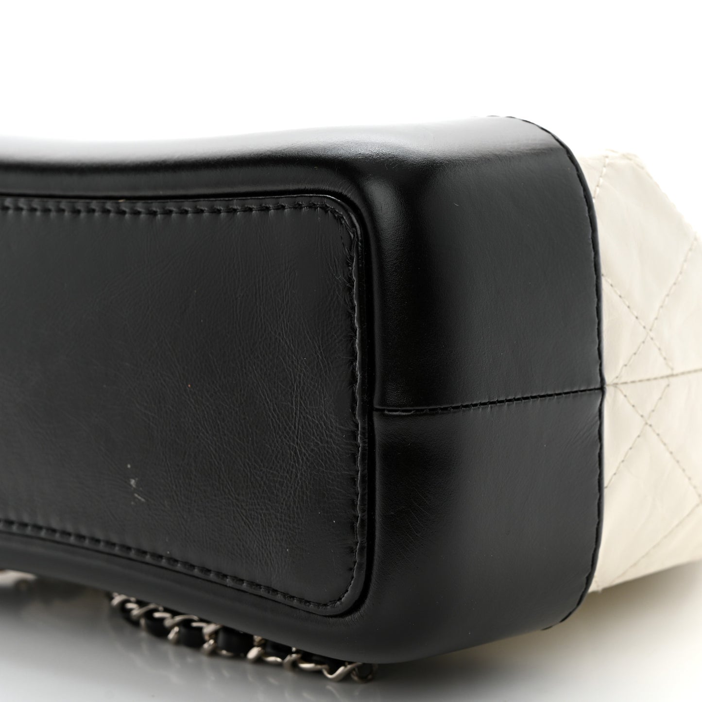 Aged Calfskin Quilted Small Gabrielle Backpack Black White