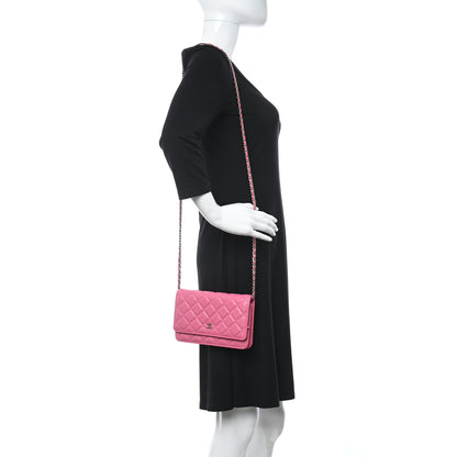 Chanel Caviar Quilted Wallet On Chain WOC Pink 2 of 12