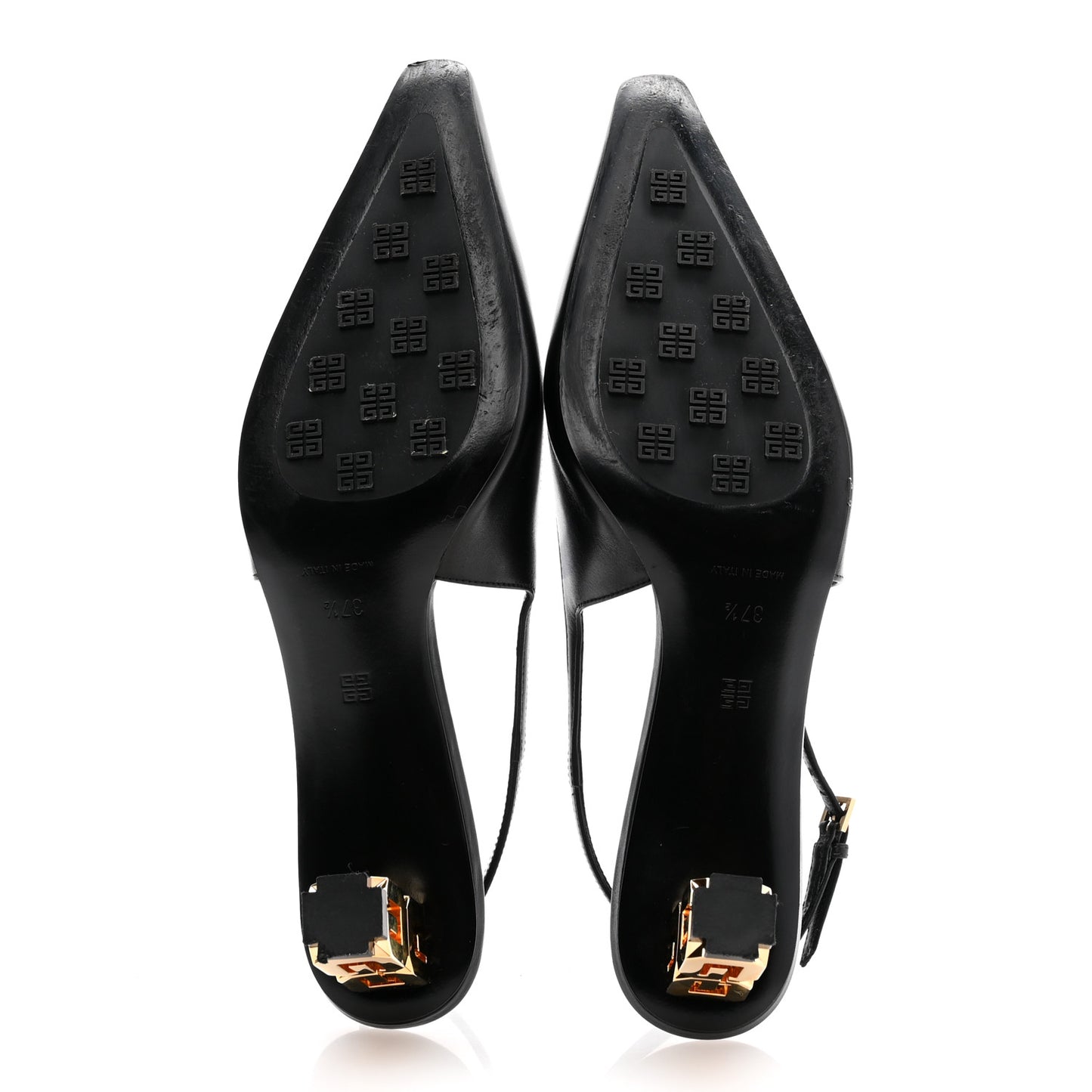 Calfskin G Cube 50mm Slingback Pumps 37.5 Black