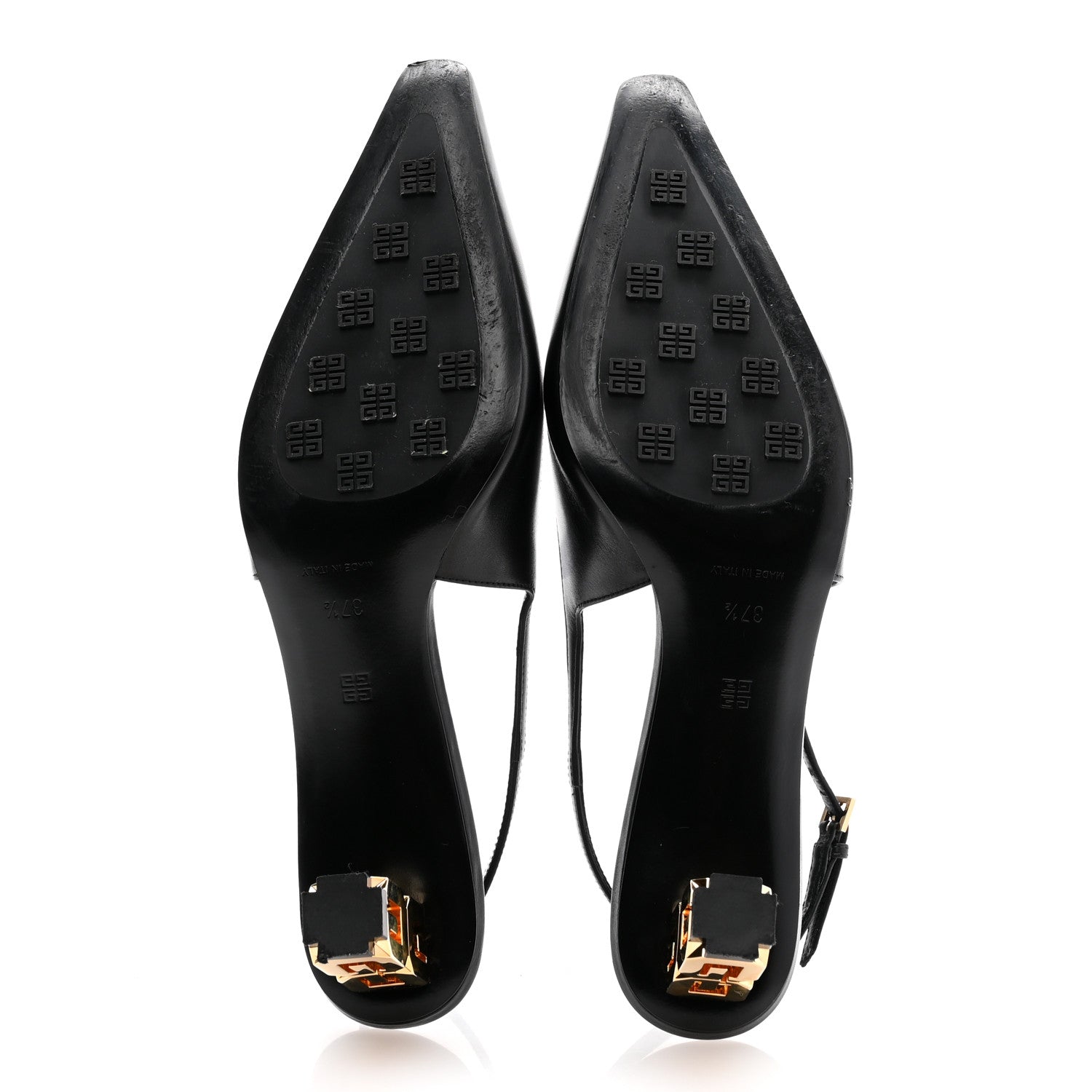 Givenchy Calfskin G Cube 50mm Slingback Pumps 37.5 Black 5 of 10