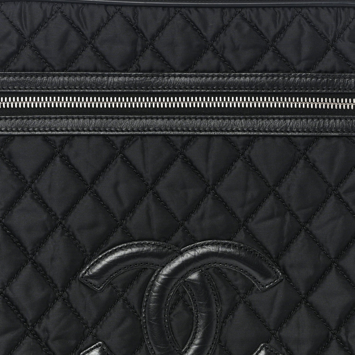 Chanel Toile Calfskin Quilted Paris New York Trolley Black 7 of 10