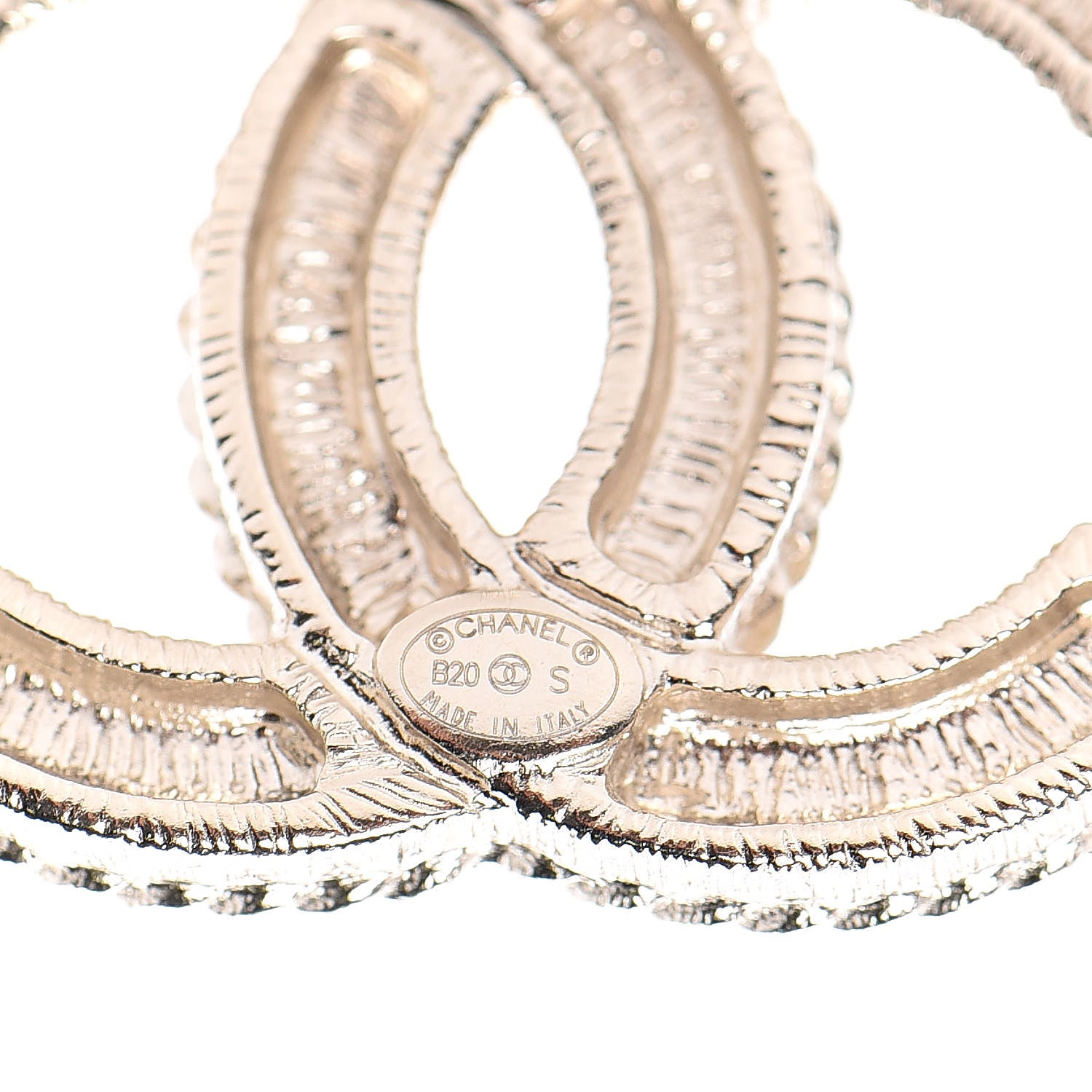 Chanel Crystal Pearl CC Earrings Light Gold 3 of 5