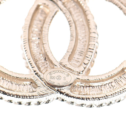 Chanel Crystal Pearl CC Earrings Light Gold 3 of 5