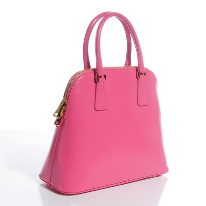 Prada Saffiano Vernice Round Dome Tote Begonia 3 of 11