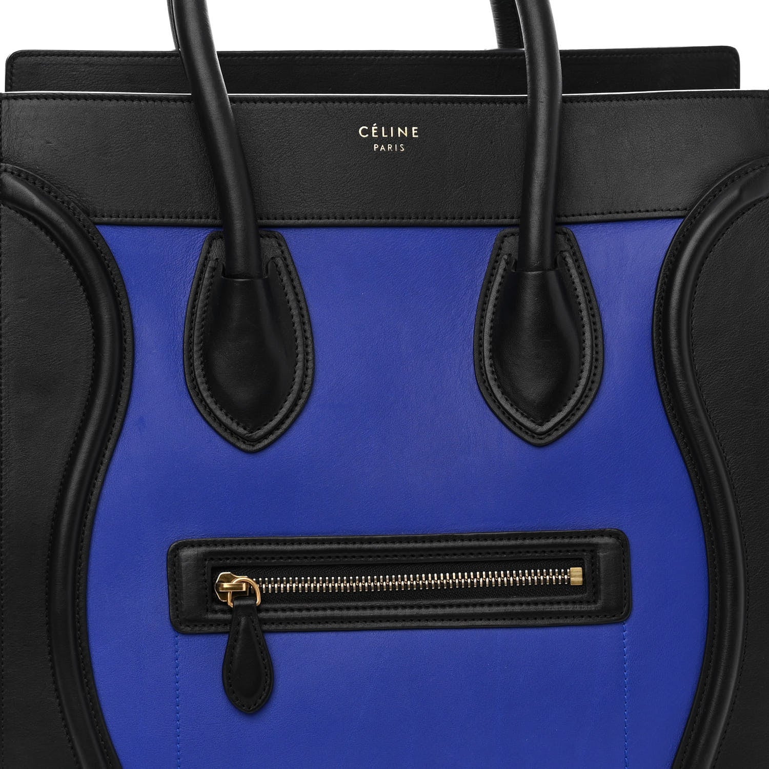 Celine Elephant Calfskin Mini Tri-Color Luggage Indigo 7 of 11