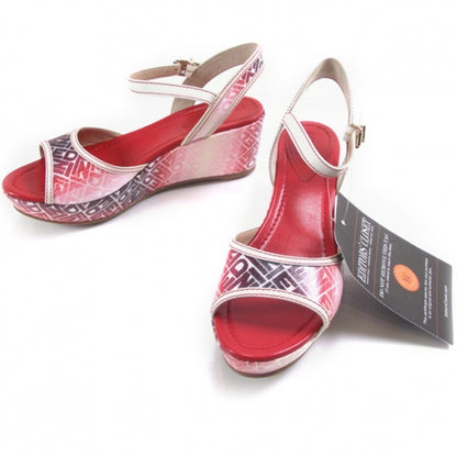 Fendi Zeppa Monogram Platform Sandals Rosso/Bianco Size 41 1 of 7