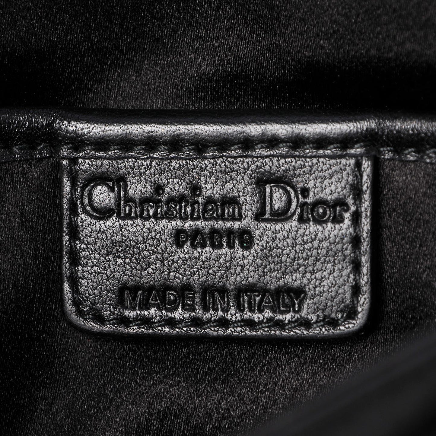 Satin Cannage Lady Dior Convertible Clutch Black