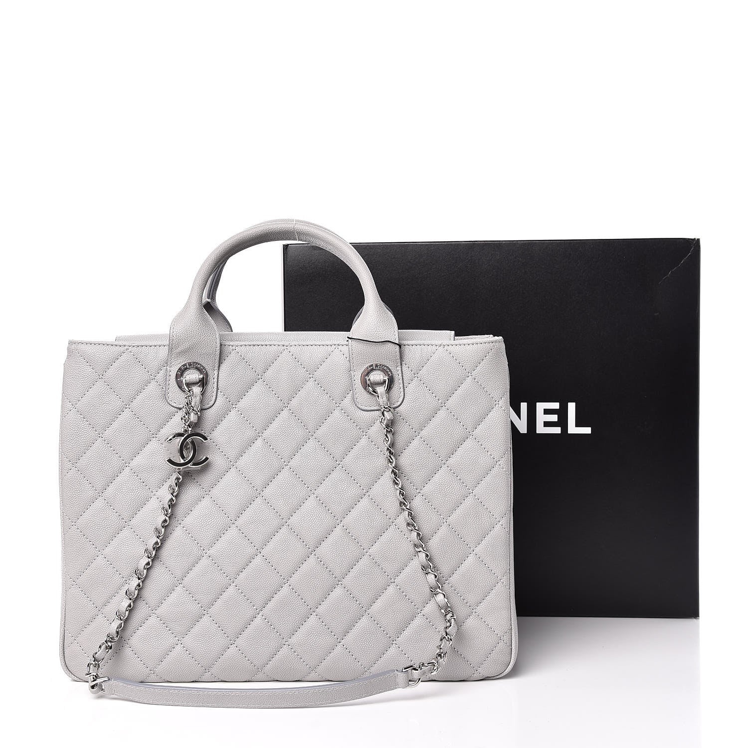 Chanel Caviar Quilted Large Urban Companion Top Handle Shopping Tote Grey 13 of 13