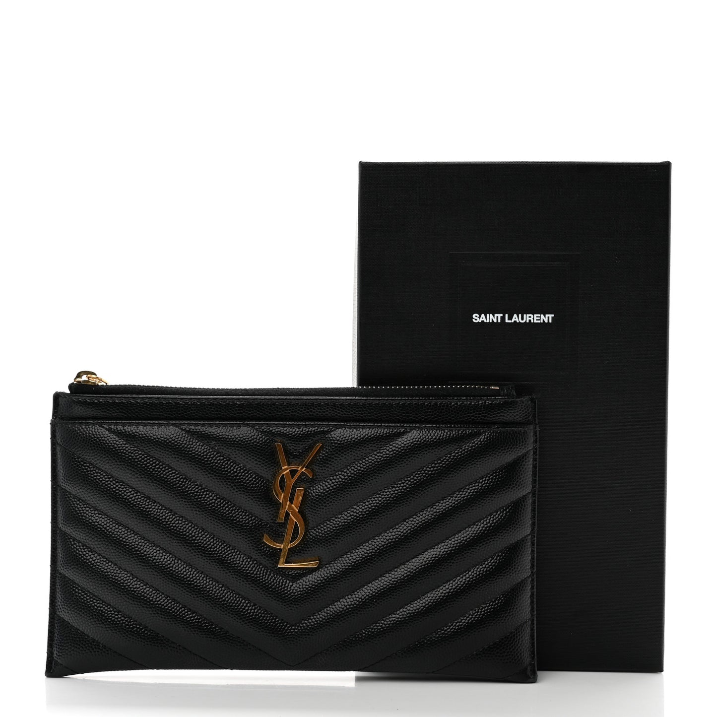 Grain De Poudre Chevron Monogram Bill Pouch Black