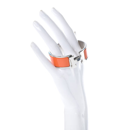 Hermes Enamel Wide Clic Clac H Bracelet PM Orange 2 of 6