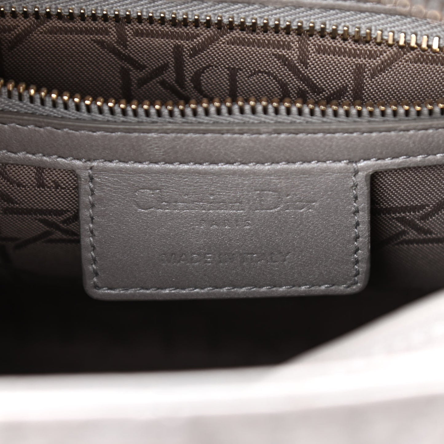 Pearly Lambskin Cannage Medium Lady Dior Grey