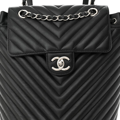 Chanel Calfskin Chevron Quilted Small Urban Spirit Backpack Black 8 of 10