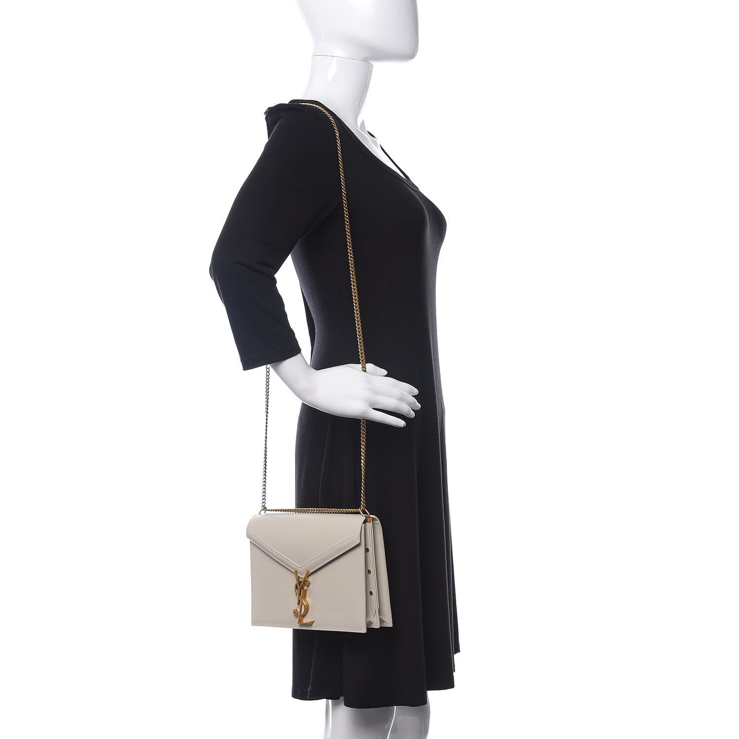 Calfskin Monogram Cassandra Clasp Bag Porcellana