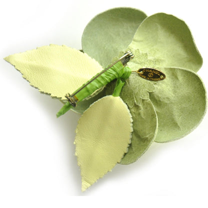 Chanel Leather Camellia Pin Brooch Green 3 of 5