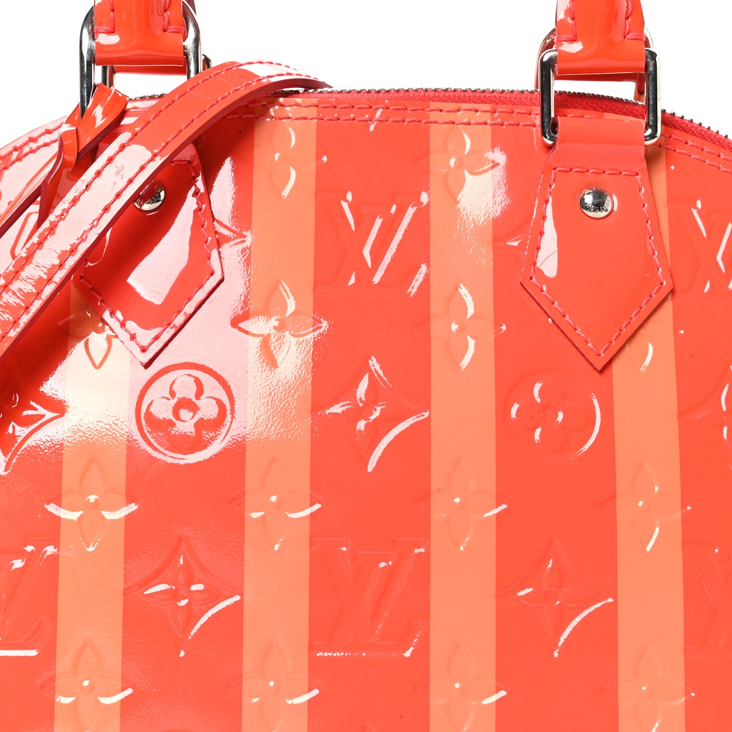 Louis Vuitton Vernis Rayures Alma BB Poppy 7 of 10