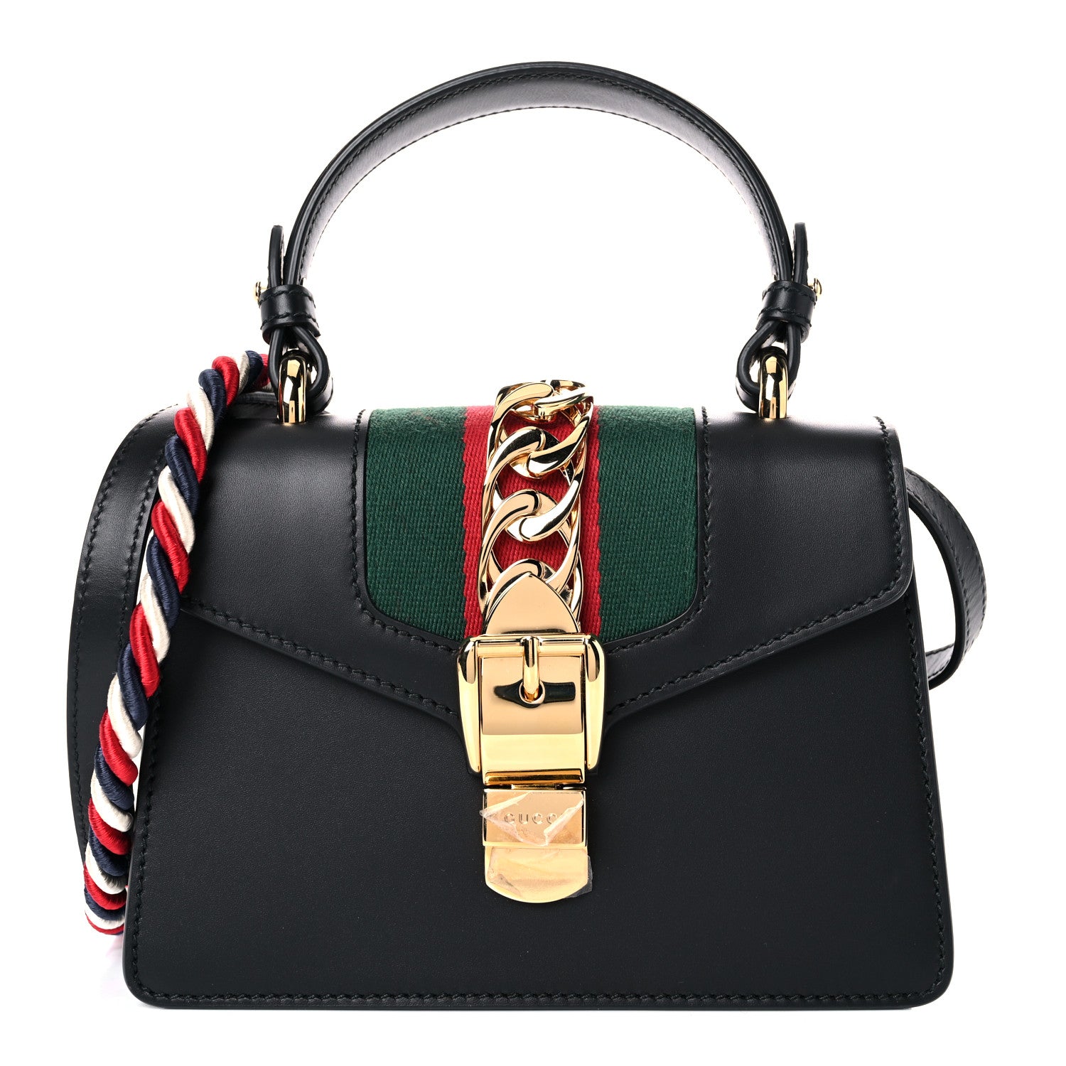 Gucci Calfskin Mini Sylvie Top Handle Bag Black 2 of 12