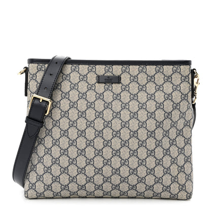Gucci GG Plus Monogram Medium Flat Messenger Bag Navy 1 of 10
