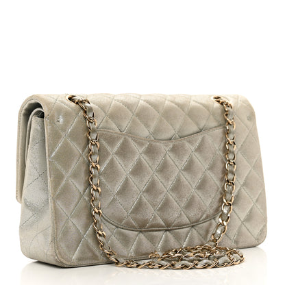 Chanel Iridescent Calfskin Quilted Medium Double Flap Silver 3 of 12