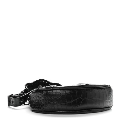 Balenciaga Extra Supple Calfskin Crocodile Embossed Monochrome Le Cagole Shoulder Bag XS Black 4 of 10