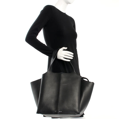 Celine Supple Natural Calfskin Vertical Tri-Fold Bag Black 2 of 13