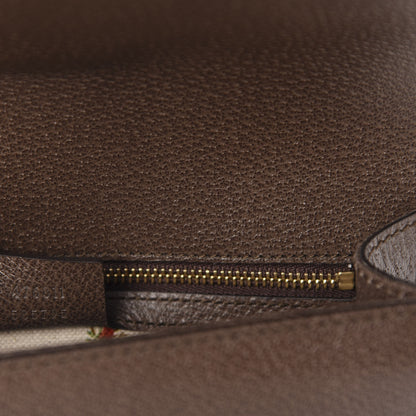 Gucci Calfskin Embroidered Sylvie Belt Bag 85 34 Brown 9 of 11