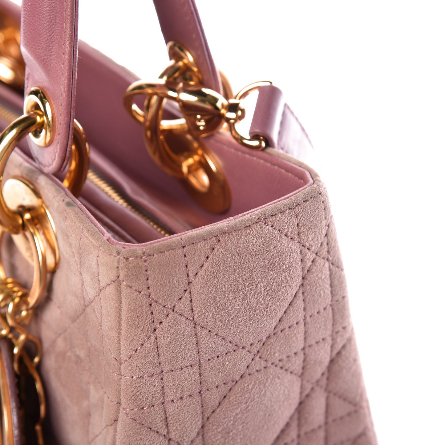 Suede Cannage Medium Lady Dior Pink