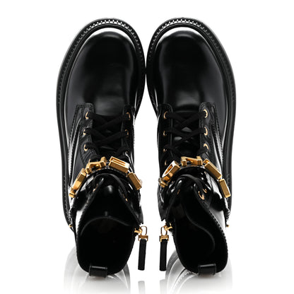 Fendi Vitello Abrasivato Fendigraphy 50mm Biker Boots 38 Black 2 of 9