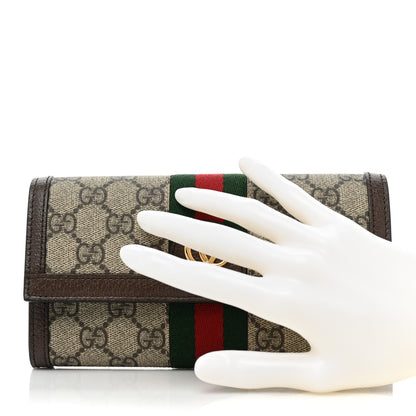 Gucci GG Supreme Monogram Web Ophidia Continental Wallet Brown 2 of 10