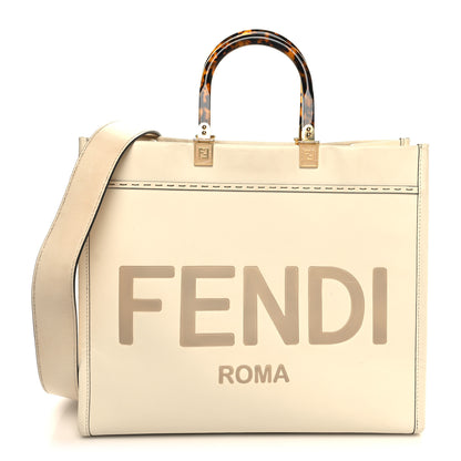 Fendi Vitello King Plexiglass Medium Fendi Sunshine Shopper Tote White Ice 1 of 15